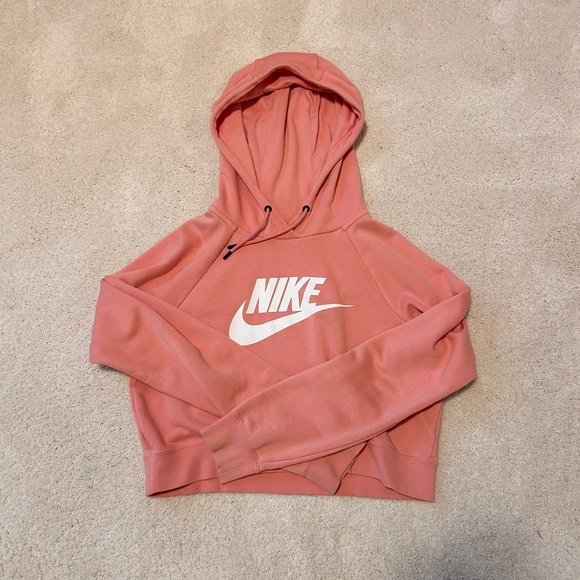 Peach/Pink Cropped Nike Hoodie - Picture 1 of 1